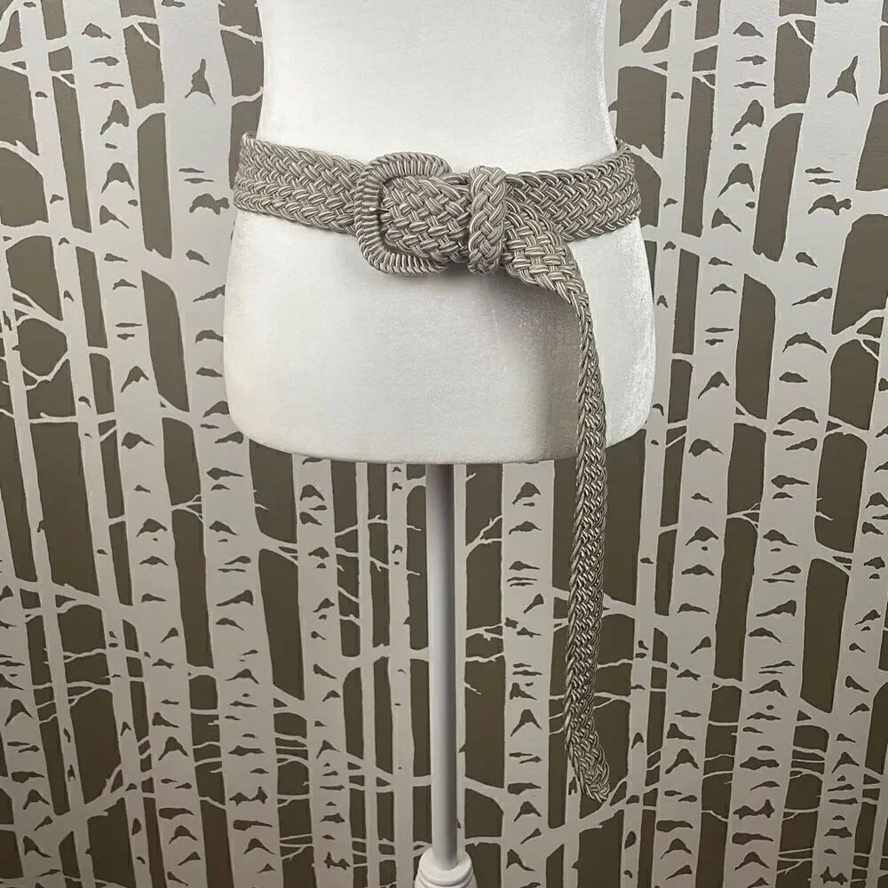 Liz Claiborne Wide Braided Fabric Belt 3 - Tan